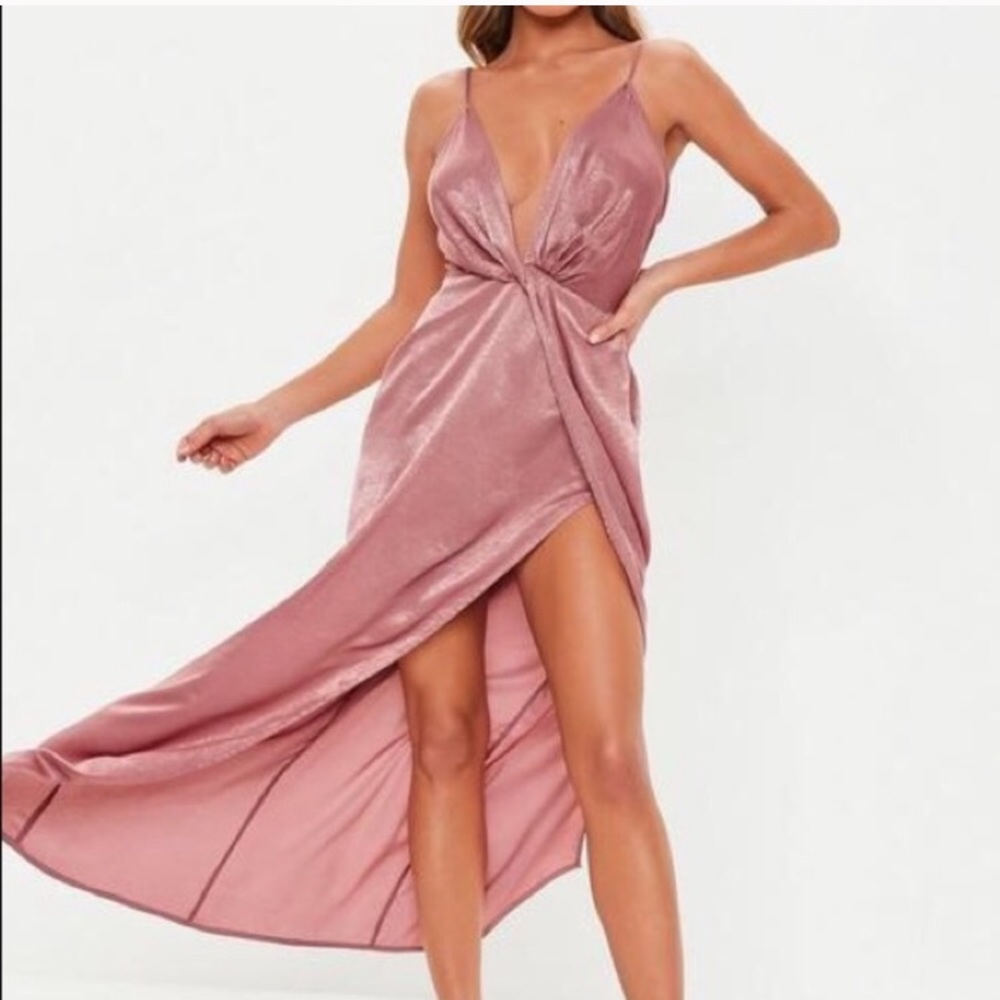 Dusty Pink Slit Dress